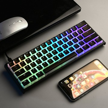 家用辦公機械鍵盤61鍵小型客制化機械鍵盤女生高顏值辦公鍵盤廠家【宜家良品百貨】