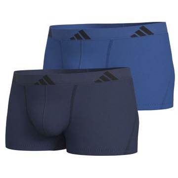 adidas M ACTIVE FLEX COTTON TRUNK 2 PAIRS男士 高彈柔棉舒適平口內褲兩件組-深藍/淺藍