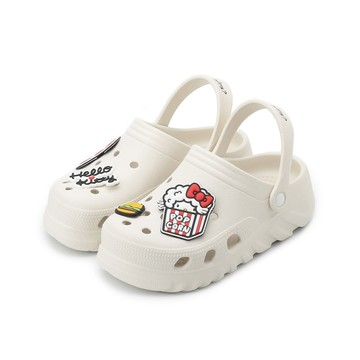 HELLO KITTY 鞋扣厚底洞洞鞋 米白 女鞋