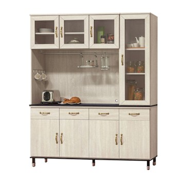 文創集 洛里5.3尺高硬度岩板高餐櫃組合-160x41x202cm免組