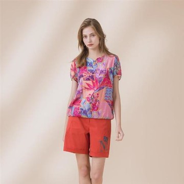 【YUTZUYA 優姿雅】圓尖領涼爽花卉上衣