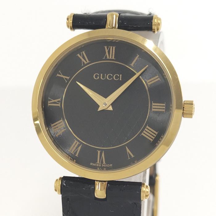 GUCCI メンズ 腕時計 シェリーライン クオーツ SS レザー
