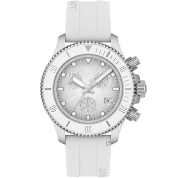 TISSOT 天梭錶 官方受權  SEASTAR 1000 小海星38mm 計時運動錶 女錶 中性錶-T1202171701100