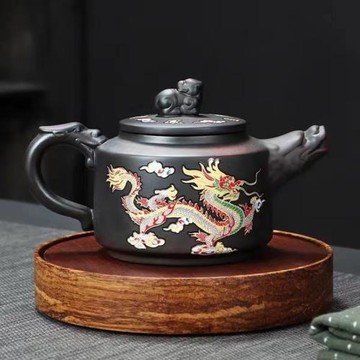 原礦紫陶紫砂壺鳳鳴壺龍鳳變色茶壺單壺西施壺功夫茶具家用泡茶壺