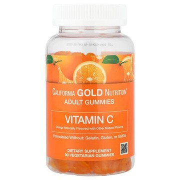 California Gold Nutrition, 維生素 C 軟糖，含來自全 β-胡蘿卜素的維生素 A，90 粒素食軟糖