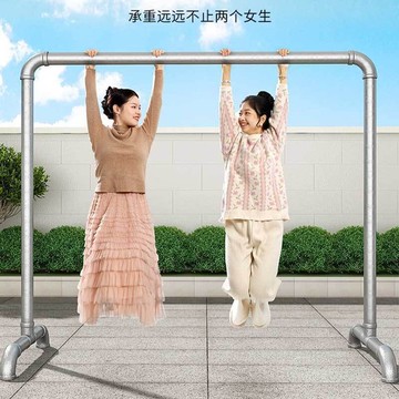 熱銷 鋼管晾衣架 雙桿水管晾衣架 落地戶外加厚家用陽臺立式臥室掛衣服曬被子涼衣杆地攤