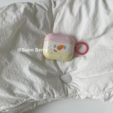 向日的漿果ins韓系小眾秋冬少女粉蝴蝶結可愛雪人適用airpods4藍牙耳機殼airpodspro2/3保護套蘋果二代耳機殼