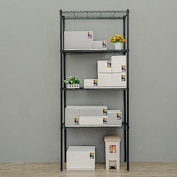 dayneeds 輕型 90x45x210cm四層波浪架烤漆黑 波浪架/收納架/置物架