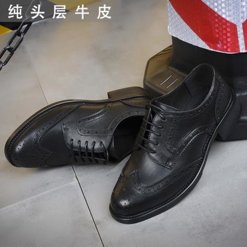 春季新款英倫真皮布洛克雕花女鞋牛津學院風平跟圓頭單鞋大碼4142