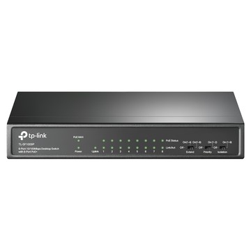 tp-link 9 埠 10/100Mbps 桌上型交換器 含 8 埠 PoE+  TL-SF1009P  1個