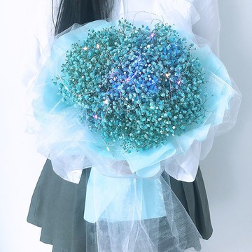 。滿天星花束送女友干花束送人閨蜜包裝ins風假花拍照道具男情人