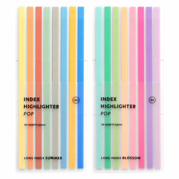 ICONIC POP 長條螢光筆索引標籤貼 2款  1組  40張  60 x 143 毫米