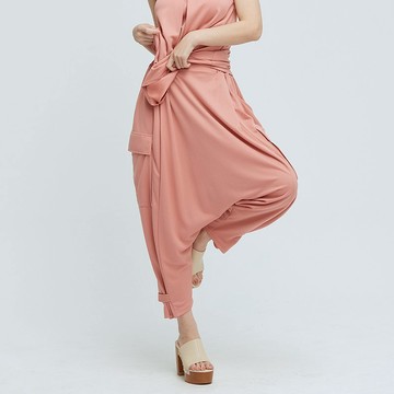 Cozee-抗菌口袋造型哈倫褲(中性)-荒漠粉沙