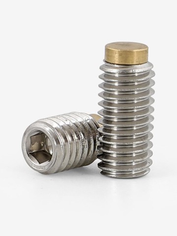 304不銹鋼黃銅銅頭機米鑲銅銅頭頂絲膠頭柱塞機米緩沖螺絲M3-M12