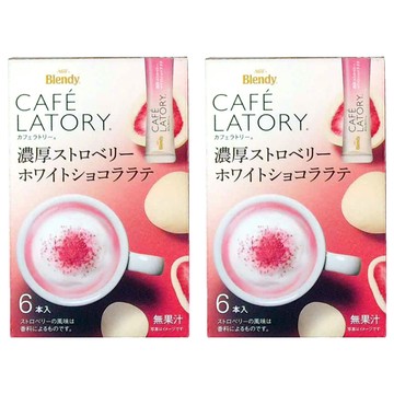 AGF Blendy CAFE LATORY 濃厚草莓牛奶可可味拿鐵  9.4g  6條  2盒