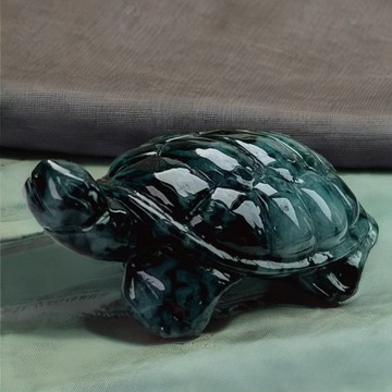 飄綠花翡翠烏龜擺飾 | 天然緬甸玉A貨翡翠 | 送禮