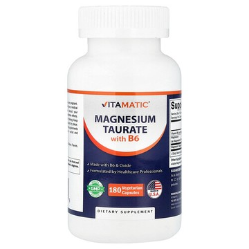 Vitamatic, 牛磺酸鎂 B6，180 粒素食膠囊