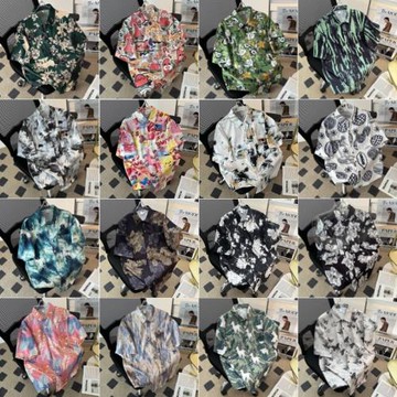 80-300斤大碼M-8XL碼復古港風花襯衫短袖男女同款沙灘度假夏威夷