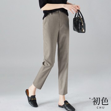 初色  俐落直筒西裝褲九分煙管褲-共3色-66988(M-2XL可選)
