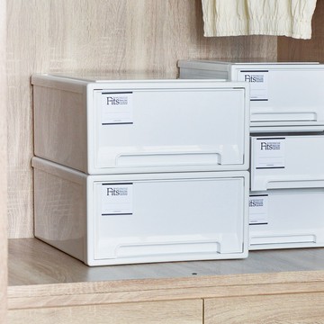 日本 天馬 Fits MONO純白系隨選31.6寬單層抽屜收納箱 3入
