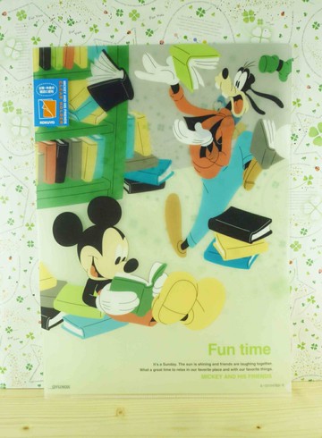 【震撼精品百貨】Micky Mouse 米奇/米妮  L型文件夾-米奇看書 震撼日式精品百貨
