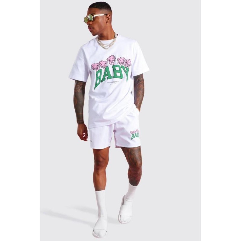 ブーフー boohoo x DaBaby コラボ 上下セット Tシャツ ハーフパンツ