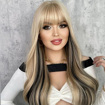 【巴黎精品】現貨+預購 長假髮透氣假髮片輕量假髮免打理隱形增髮整頂假髮角色扮演-蓬鬆瀏海捲長髮v1ab16