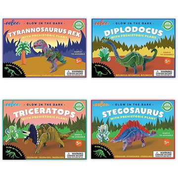 eeBoo 3D立體微夜光恐龍- 3D Dinosaurs Set 四款一組組合