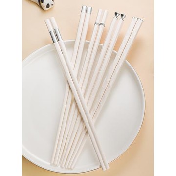 中式家用合金筷子家庭裝防滑耐高溫輕奢高檔一人一筷分餐