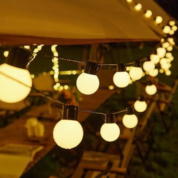 戶外LED大圓球露營氛圍燈串太陽能防水天幕帳篷夜市擺攤庭院裝飾