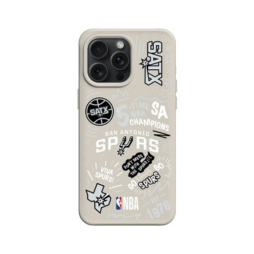 iPhone 15 Pro Max SolidX 貝殼灰 - NBA - 塗鴉系列-聖安東尼奧馬刺 San Antonio Spurs - Graffiti