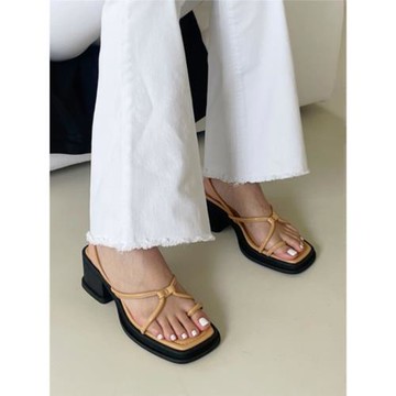 韓國東大門女鞋夏季新款氣質顯瘦細帶套趾小個子厚底涼鞋女