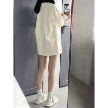 已售9642件💖赤道少女 純棉 T恤 短袖 素t 白色上衣 oversize 寬鬆顯瘦 下半身失蹤 ins 風衣服 夏