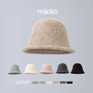 美木子｜惜物祭｜彩虹混紡毛料漁夫帽【H317】韓系 素面 百搭 顯臉小 保暖毛線帽 水桶帽 鐘形帽 盆帽 秋冬
