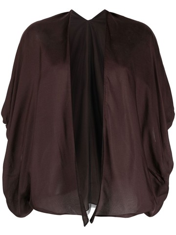 Fabiana Filippi - cashmere-silk open-front jacket - women - Silk/Polyamide/Cashmere - L - Brown