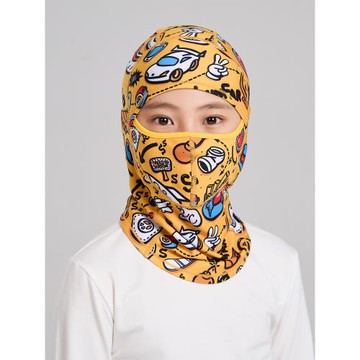 冬季保暖兒童騎行頭套防風面罩滑雪護臉加絨透氣防寒帽子男童一體