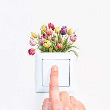 【MR.ZAKKA】創意萬用裝飾貼紙-植物主題 浪漫彩色鬱金香 居家布置 DIY可移式壁貼 無痕壁貼 牆貼