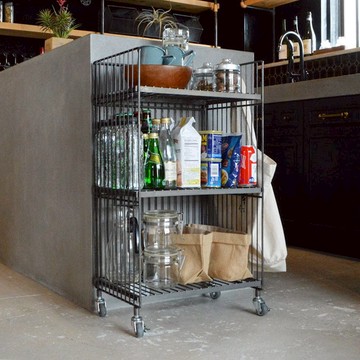 WIRE 鋼製雙層置物架(附輪)-DIY 單一規格