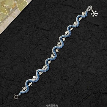 🎆限時下殺🎆雪花星星手绳女古风仙气蓝色系手工编织手链 手鏈 情侶手鏈