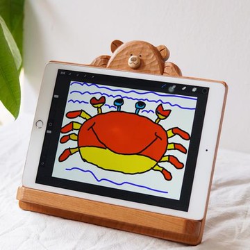 木頭恰恰|平板支架黑胡桃閱讀架兒童書房裝飾擺件創意ipad支撐架