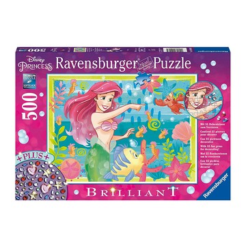 Ravensburger 德國維寶 閃鑽版迪士尼拼圖 Set 500片  小美人魚  1盒