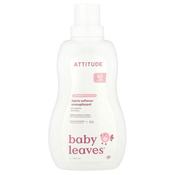 ATTITUDE, Baby Leaves™，衣物柔順劑，無香型，40 次用量，33.8 液量盎司（1 升）