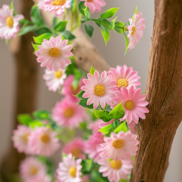 左岸麥田 短藤仿真花假花雛菊藤條空調管道纏繞室內背景裝飾遮擋