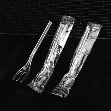 一次性叉子甜品叉慕斯蛋糕叉水果叉甜點叉三齒食品叉罐頭叉西點叉