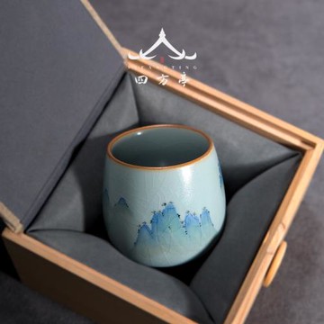 陶瓷景德鎮手繪功夫茶杯汝窯主人杯手工個人專用高檔單杯茶具