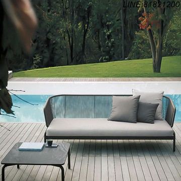 免運 快速發貨泳池沙灘海邊酒店戶外家具室外露臺庭院防水防曬簡約藤編沙發組合 支持訂製 廠家優勢