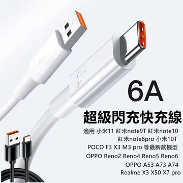 數據線 快充線 適用於 OPPO Reno 13 10 11 12 Pro 7z 8T  A79 A98 充電線 傳輸線