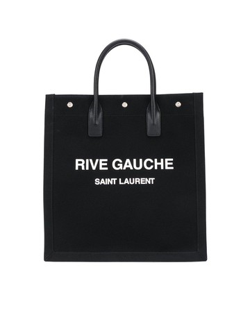 Saint Laurent Black Canvas Rive Gauche Shopping Bag