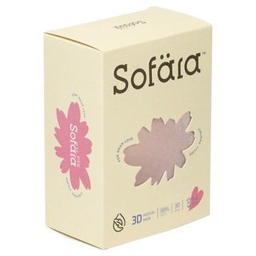 Sofara 舒芙氧 幼童款3D空氣口罩  紫藤花款  30片  1盒