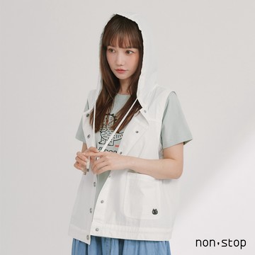 non-stop 休閒連帽口袋背心外套-2色